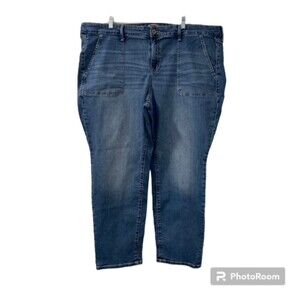 Torrid Womens Blue Feel the Fit Boyfriend Straight Vintage Stretch Jeans Sz 24 R